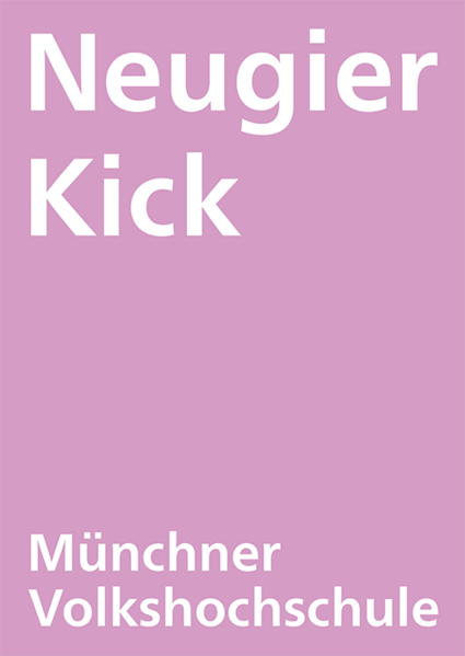 Grafik: Neugier Kick auf rosafarbenem Hintergrund