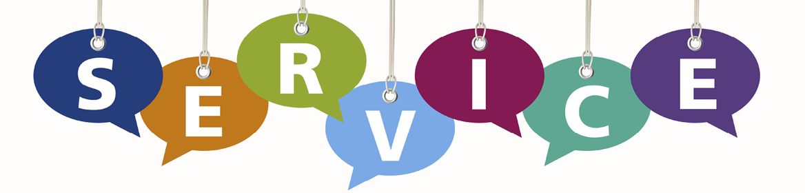 Illustration mit dem Wort "Service"