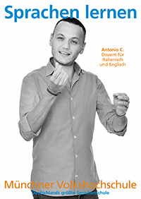 Plakat Dozent Antonio C. für Italienisch und Englisch