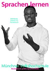 Plakat Dozent Fabrice A. für Französisch